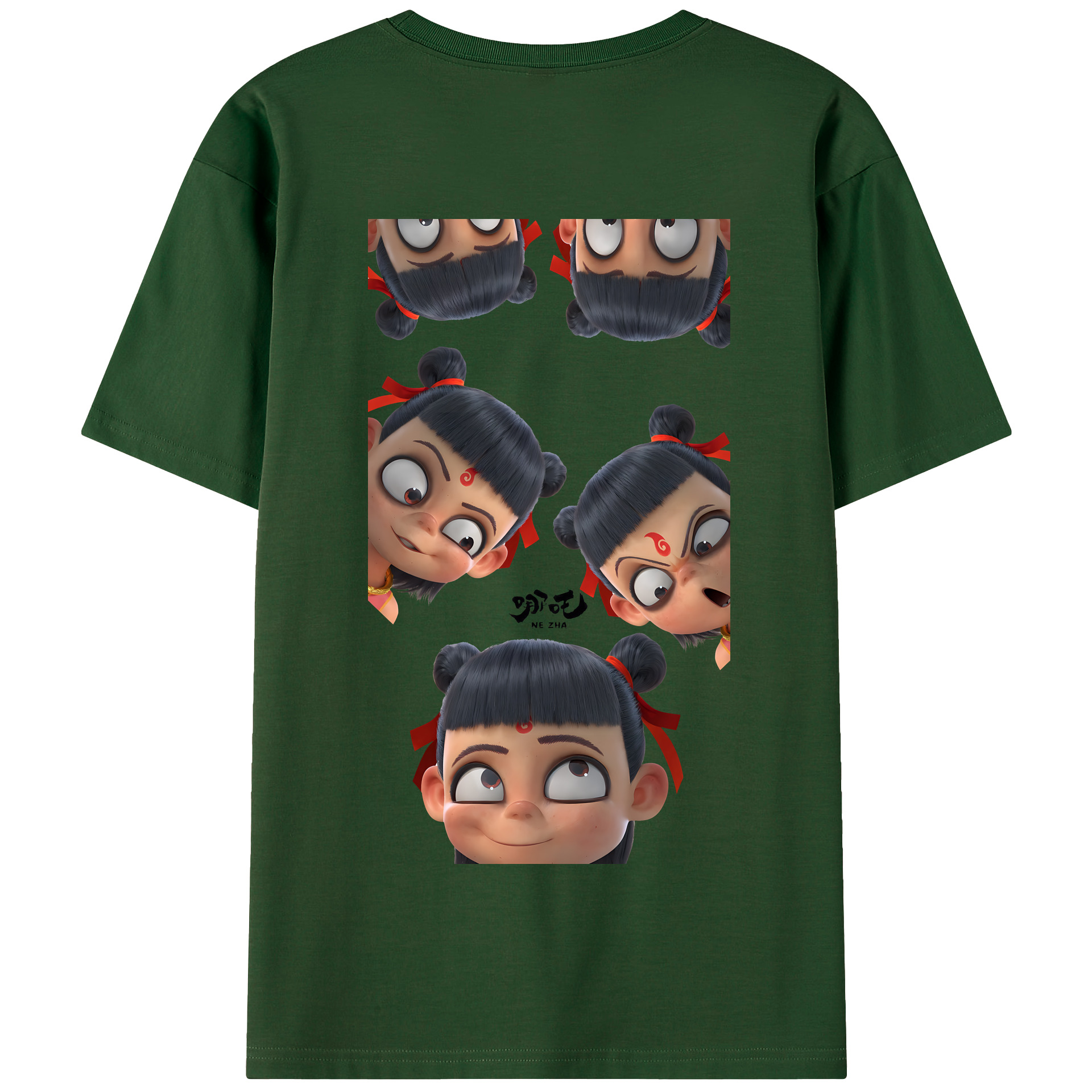 （画像用） Ne Zha 2 ナタ 魔童の大暴れ 綿100％半袖Tシャツ（背面プリント）